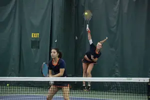 Gabriela Knutson and Miranda Ramirez partnered for a doubles win on Friday. 