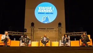 Bill Werde, Joey Bada$$, Dr. Don C. Sawyer, Yara Shahidi and Angie Pati took the stage at Goldstein Auditorium Saturday for the Cuse For Good event.