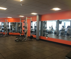 The new fitness center features treadmills, weight machines and other gym equipment. 