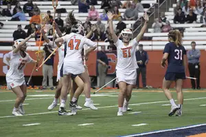Emily Hawryschuk, No. 51, has utilized the film room to lead Syracuse in goals so far this season.