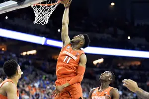 Oshae Brissett's play made it a possibility he could go pro after just one season at Syracuse, but he said that's not in his plans.