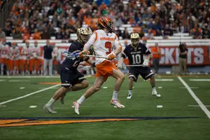 Peter Dearth took two shots for Syracuse as part of a strong offensive effort to upset Notre Dame.