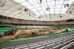 Every year, the Carrier Dome gets loaded with 175 truckloads of dirt in preparation for one of its biggest events.