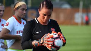 Jordan Harris made six saves on Thursday and has allowed two goals through her first three Syracuse starts.