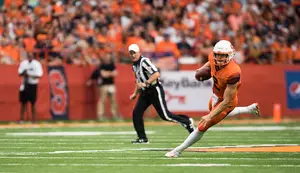 Eric Dungey rushed for 33 yards, but was forced out of the game in the second quarter. Tommy DeVito played well in quarterback relief.