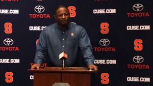 Dino Babers, pictured last week, spoke about Eric Dungey's injury at his Monday press conference.