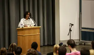 More than 60 people attended a Q&A with Nicole Sealey, the first of six artists coming to SU during the fall semester. 