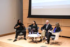 Professors from Widener University and Howard University joined SU’s Biko Mandela Gray at the Joyce Hergenhan Auditorium to discuss activism in the digital age.