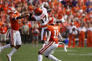 Jamal Custis and the Syracuse receivers spread out Eric Dungey's 250 yards passing on Saturday against Clemson. 