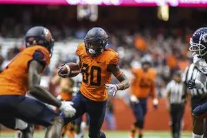 Taj Harris has emerged as a wide receiver option for Syracuse in his first season. 