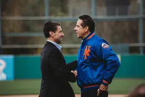 Andrew Cuomo was on hand at NBT Bank Stadium to announce the renaming of Syracuse's baseball team.