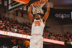 Tyus Battle drove down the center of the lane and dunked in the last minute of Saturday's game, giving him his final total of 23 points.