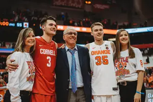 The Boeheim family posed for a photo after the Orange's win.