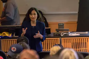 Dean Teresa Dahlberg said she would work to address students' concerns about diversity at a public forum last spring.