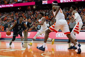 Syracuse's defense, pictured against Old Dominion earlier this season, held the Bonnies to 47 points on Saturday. 