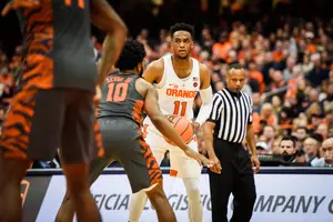Oshae Brissett, pictured against then-No. 18 Clemson last year, played 38 minutes in SU's final regular season game of the season.