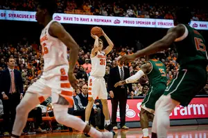 Buddy Boeheim shot 3 for 6 from 3 in Syracuse's win over Miami in the Carrier Dome. 