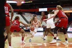 Tiana Mangakahia posted 25 points, 10 assists and seven rebounds in SU's loss.