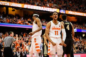 Syracuse, pictured against Wake Forest last season, used a second half run to blow out Wake Forest on Saturday.