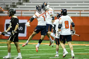 Syracuse, pictured against Army earlier this season, scored eight goals in the fourth quarter.