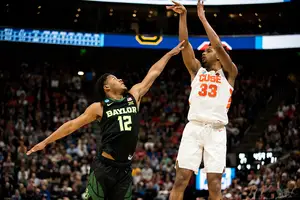 Elijah Hughes led Syracuse with 28 points in its first round loss to Baylor in the NCAA Tournament. 