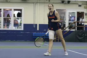 Sofya Golubovskaya finished the match for SU in its first win over a ranked opponent.