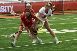 Draw control specialist Morgan Widner fights for a ground ball.