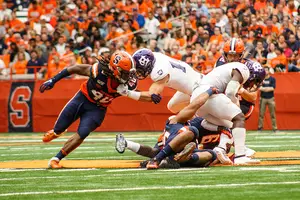 Lakiem Williams leads Syracuse in tackles (43) and sacks (3.5) though six games. 