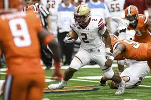 BC junior running back AJ Dillon ran for 242 yards and three touchdowns in the Carrier Dome. 