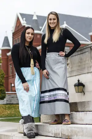 Kateleen Ellis, right, and Caryn Miller, left, are indigenous students at Syracuse University.