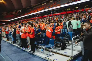The Carrier Dome student section was full, with extra students filing in to the upper level of the seating.