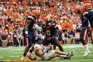 Syracuse, pictured earlier this season against Holy Cross, won two of its final three games of the 2019 season.