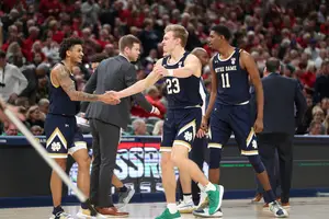 Notre Dame guard Dane Goodwin shoots 42.9% from 3, averaging over 12 points per game.