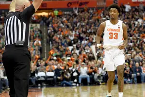 Elijah Hughes finished second on Syracuse in scoring Saturday, with 19 points.