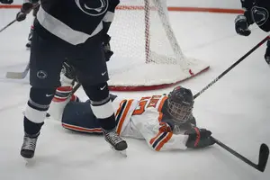 Syracuse entered the third period tied 0-0, but Allison Small allowed one goal in the 1-0 loss. 