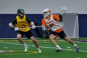 Syracuse senior Stephen Rehfuss will likely play attack alongside Chase Scanlan and Griffin Cook.