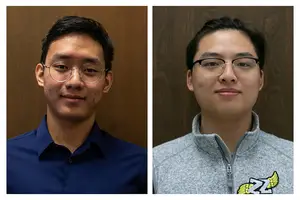 SU students Ruohan Xu (left) and Ze Zeng (right) created a fundraiser to send medical supplies to a Chinese province affected by the coronavirus. 