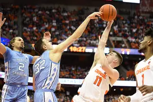 Joe Girard III struggled against UNC, going 3-for-12 with three turnovers.