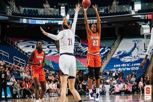 Syracuse's entire offense struggled in the ACC tournament's quarterfinal against the Cardinals, scoring just 13 points in the first half.