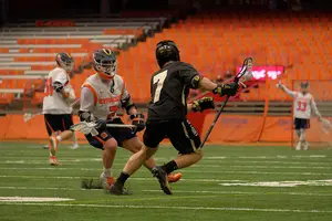 After playing on Syracuse's second-line midfield lat season, Cook transitioned back to attack.
