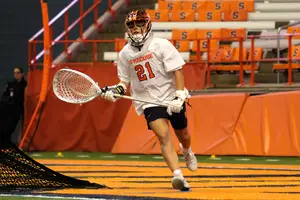 Asa Goldstock started all eight games for Syracuse in 2020, compiling 39 saves and allowing 42 goals.