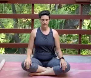 Allison Mitura's virtual yoga classes feature heavy metal bands such as  Lacuna Coil.