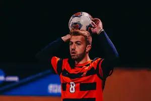 Simon Triantafillou has always been able to play different positions. Now in his senior year at Syracuse, he’s adapted to his latest switch at left back. 