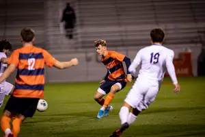 Noah Singelmann had the assist on Syracuse's only goal in its 1-1 tie against Virginia Tech on Saturday. 