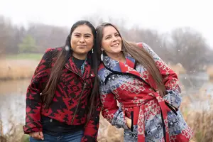 Rematriation Magazine’s founder Michelle Schenandoah (right) and new media creator Afton Lewis hope to amplify Haudenosaunee culture into today’s society through their magazine.