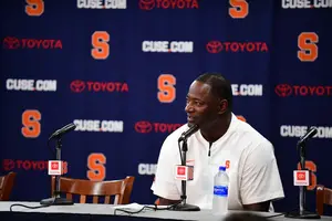 Dino Babers (pictured last season) won’t know JaCobian Morgan's prognosis for the week until Monday night or Tuesday.