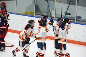 Moments after Syracuse scored the equalizing goal in the third period, they conceded the game-winner in a 2-1 loss to Robert Morris. 