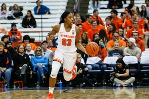 Kiara Lewis started cold for the Orange, shooting 0-for-7 from the floor to start the game.