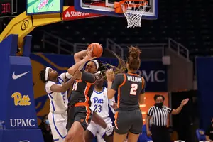 Kamilla Cardoso (pictured) and Kiara Lewis each had 22 points in Syracuse's win over Pittsburgh.