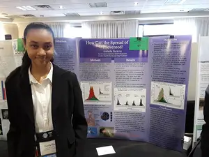Isabella Perkins, who has participated in the Science and Technology Entry Program since sixth grade, spent two years conducting a research project on the flu vaccine. 